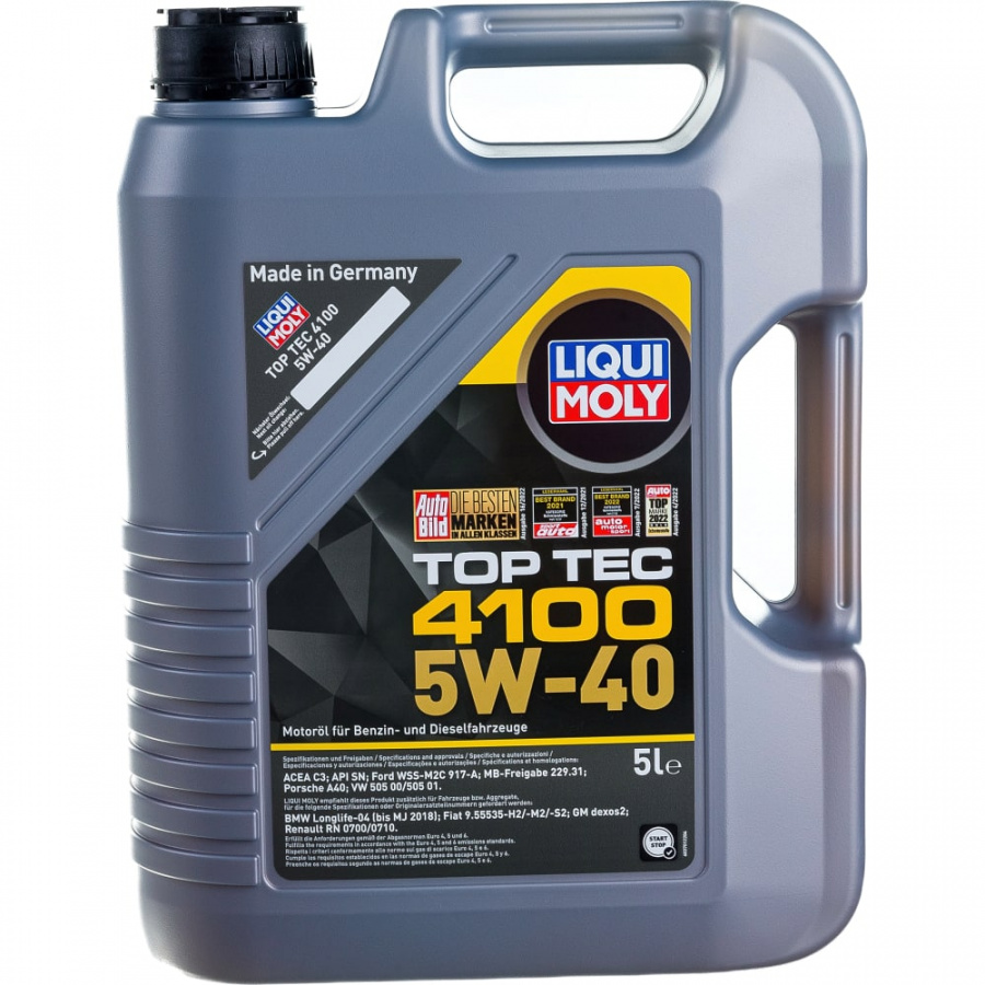 Синтетическое моторное масло LIQUI MOLY Top Tec 4100 5W-40 SN/CF;A3/B4/C3