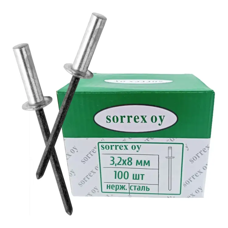 Закрытая вытяжная заклепка SORREX 3.2х8 100 шт. ASD 32800 CE 100