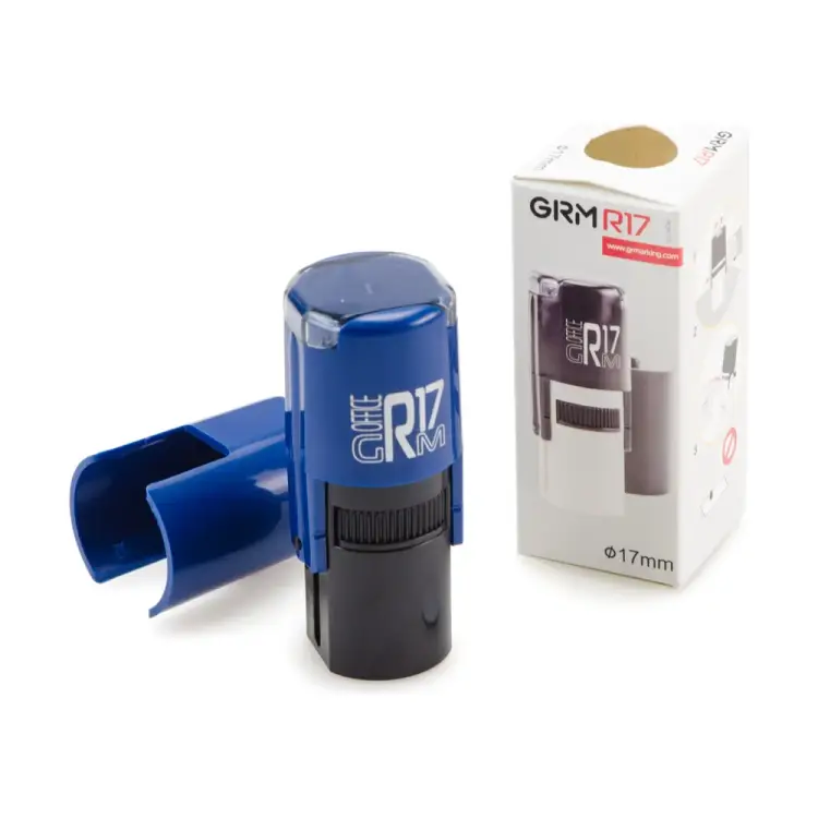Стандартный штамп GRM отк (знак качества) на автоматической оснастке r17, тип 036, диаметр 13-17 мм, оттиск синий, корпус  211123001-036