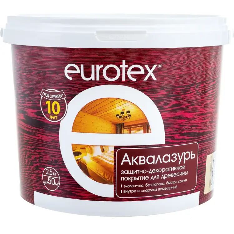 Защитно-декоративное покрытие для древесины Eurotex 19957