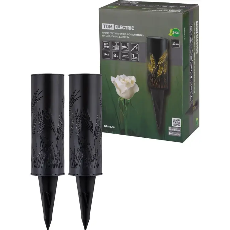 Набор светильников TDM ELECTRIC СС Колосок на солнечных батареях, сталь, 6х27 cм SQ0330-0109