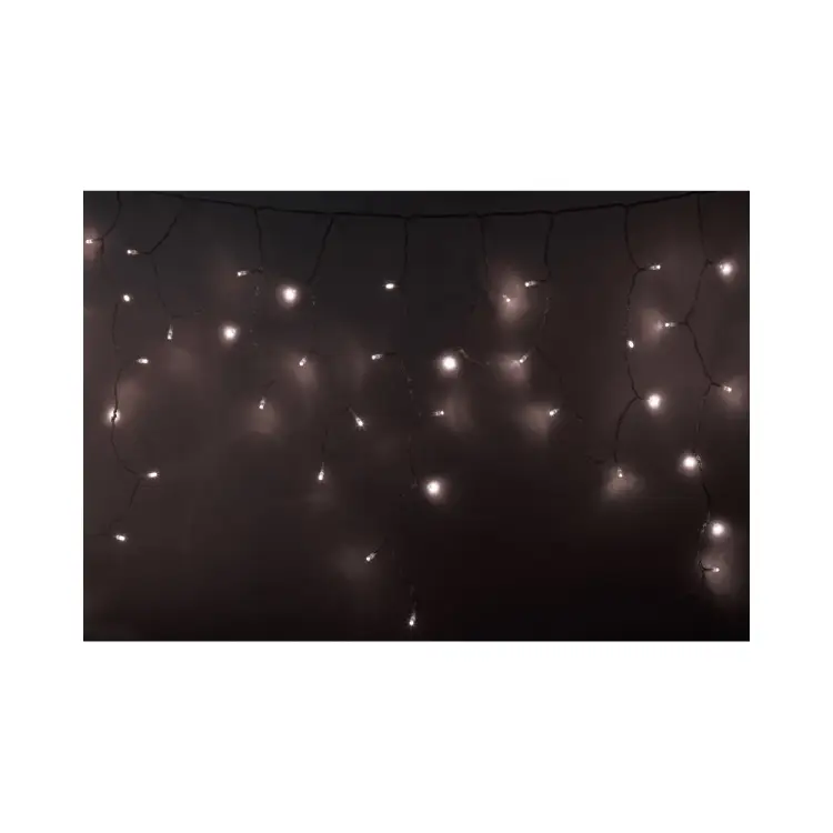 Гирлянда Neon-Night АЙСИКЛ бахрома, 4,8х0,6 м, прозрачный ПВХ, 176LED тепло-белые 255-146