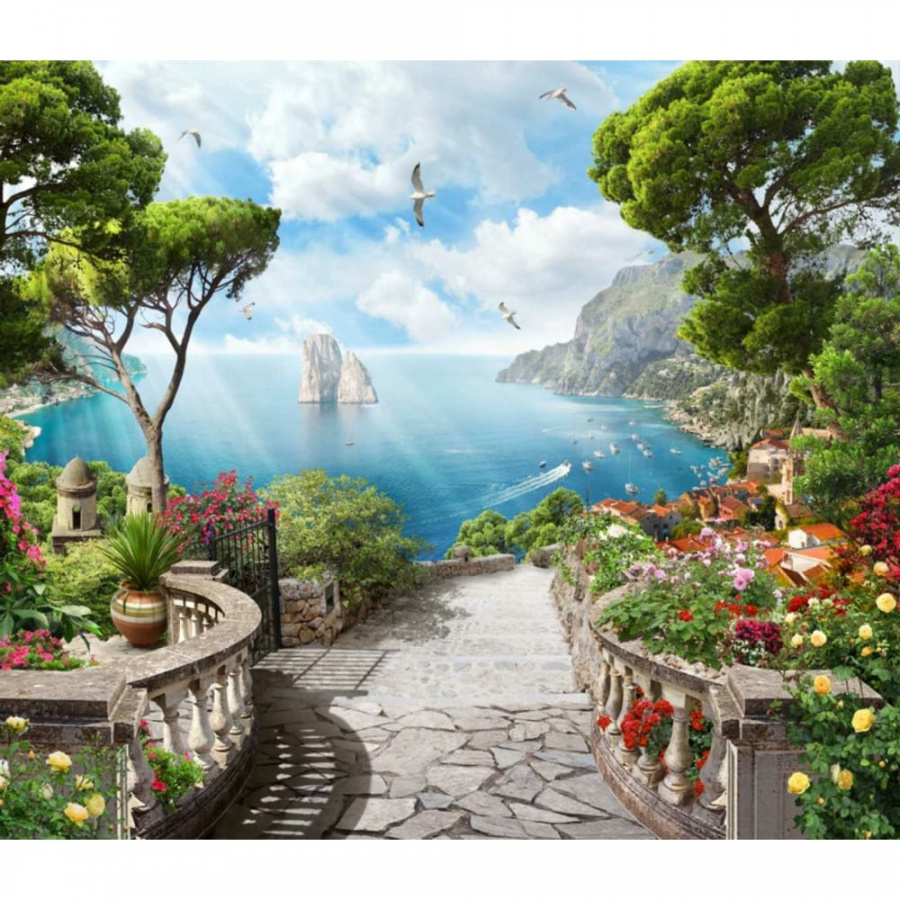 Фотообои Dekor Vinil Фреска Дорожка к морю Италия