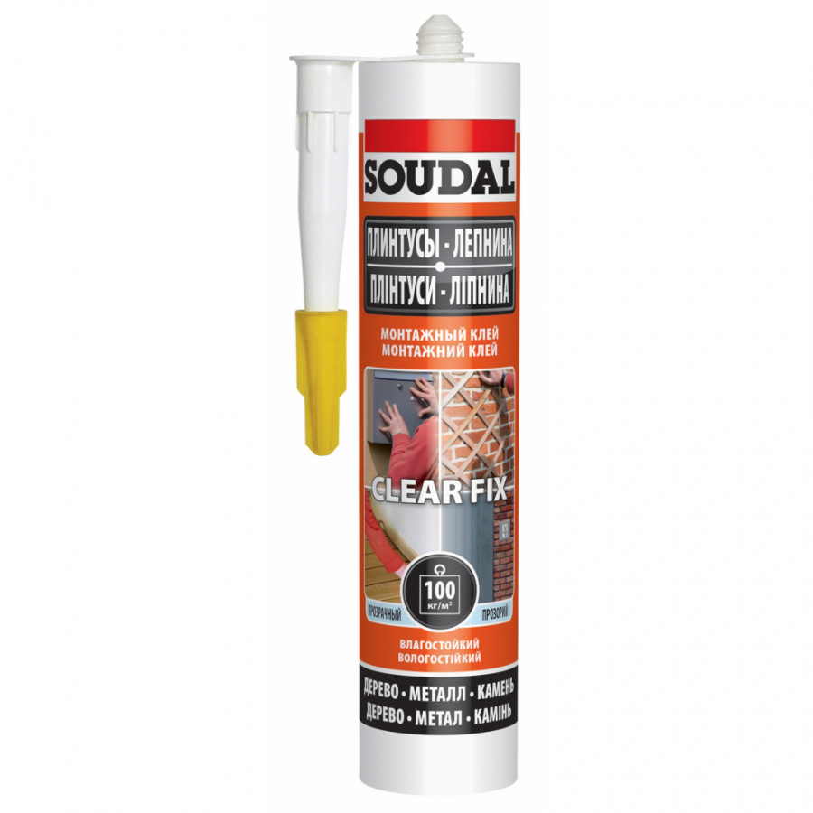 Монтажный каучуковый клей Soudal CLEAR FIX