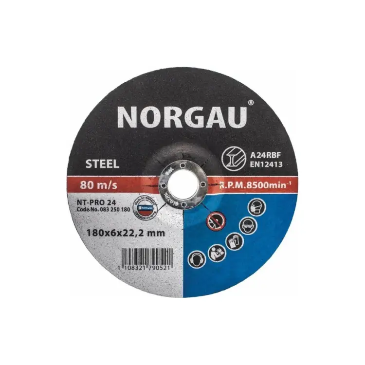Диск шлифовальный по стали NORGAU NT-PRO 24 083250180 Диск шлифовальный по стали NORGAU NT-PRO 24 083250180
