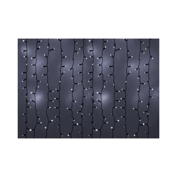 Гирлянда Neon-Night ДОЖДЬ занавес 2х3м, черный ПВХ, мерцающий Flashing, 760LED белые 235-201