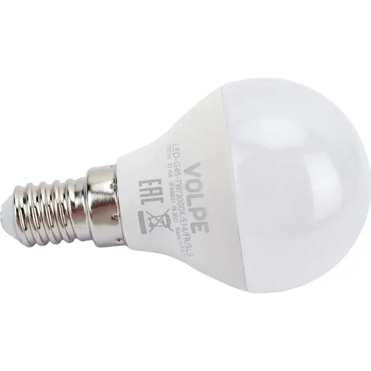 Светодиодная лампа Volpe LED-G45-7W/3000K/E14/FR/SLS UL-00008817