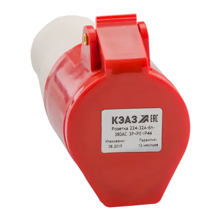 Кабельная розетка КЭАЗ 224-32А-6h-380AC-3P+PE-IP44 222752