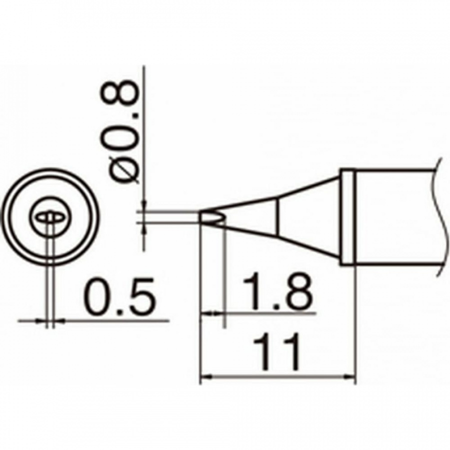 Наконечник для станций FX-950/FX-951/FX-952/FM-203 HAKKO T12-WD08