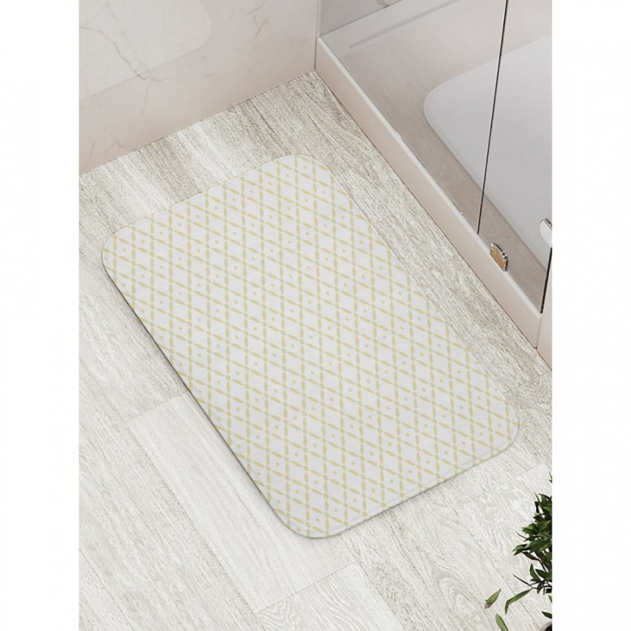 Противоскользящий коврик для ванной, сауны, бассейна JOYARTY Золотистая диагональная сетка