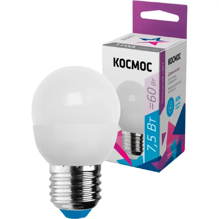 Светодиодная лампа КОСМОС LkecLED7.5wGL45E2765