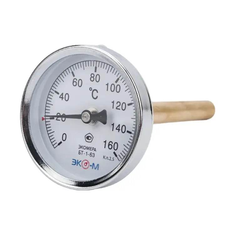 Биметаллический термометр ЭКО-М БТ-1-63 БТ-1-63-160С-L100