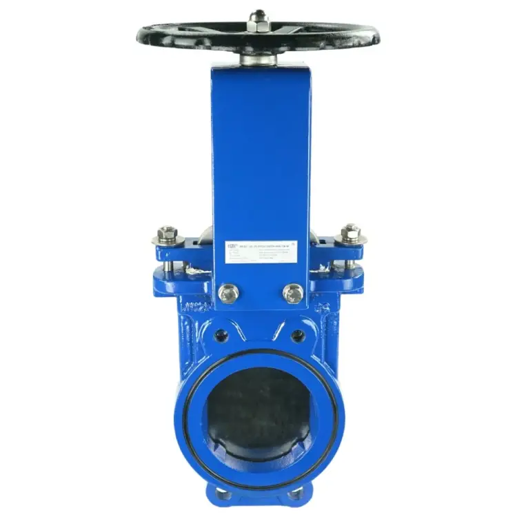 Ножевая чугунная межфланцевая двухсторонняя шиберная задвижка DN.ru D040-03163