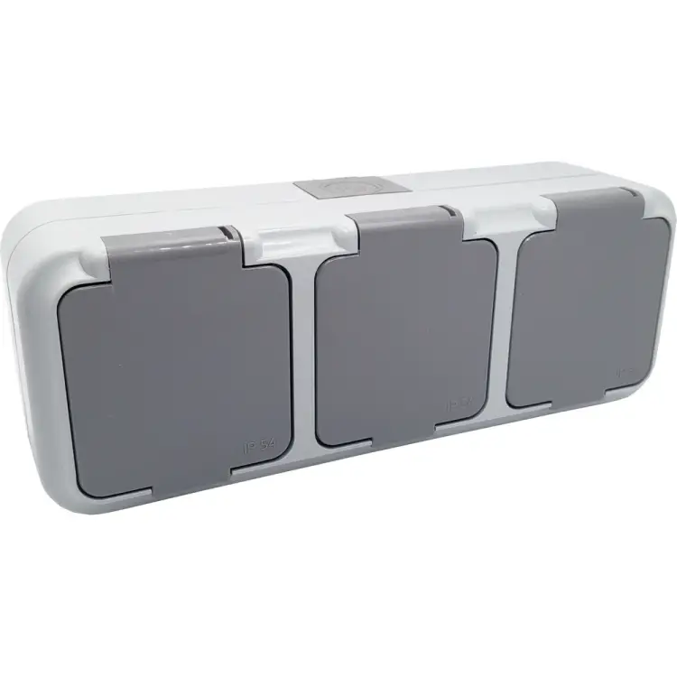 Трехместная розетка BYLECTRICA серия ПРАЛЕСКА АКВА РА16-0132(03)