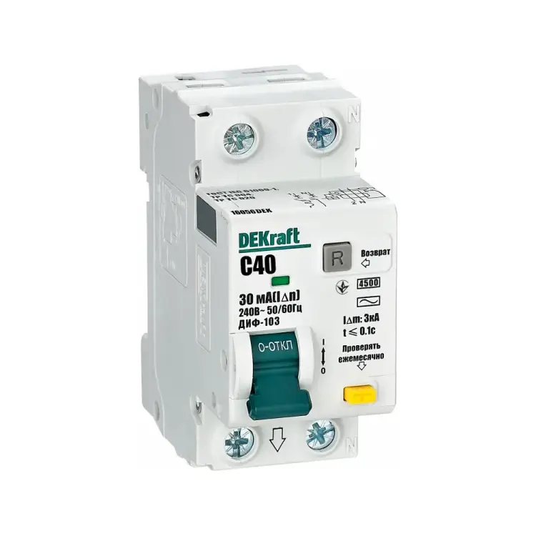 Автоматический выключатель дифференциального тока DEKraft ДИФ-103 16056DEK