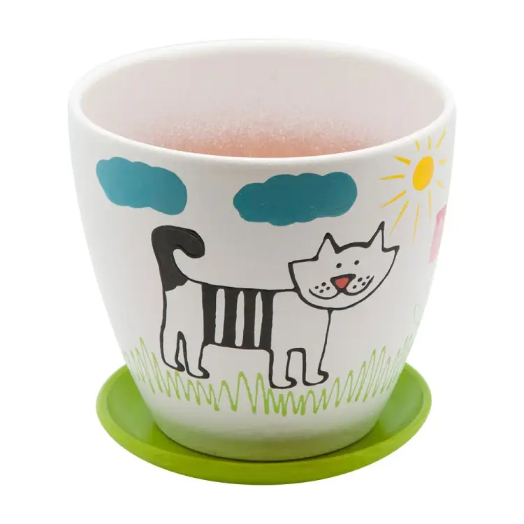 Керамический горшок Вещицы кот BH-08-1