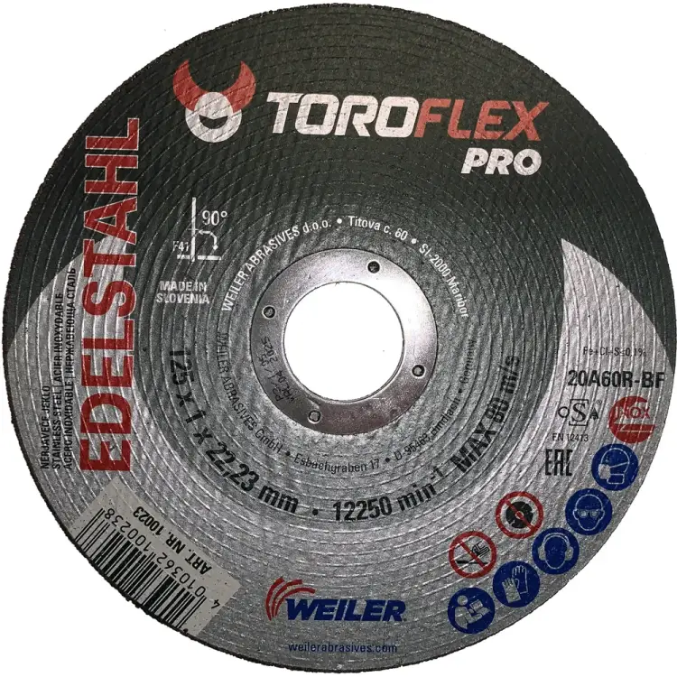 Круг отрезной по нержавеющей стали TOROFLEX 20A60R-BF PRO 4010362100238 Круг отрезной по нержавеющей стали TOROFLEX 20A60R-BF PRO 4010362100238