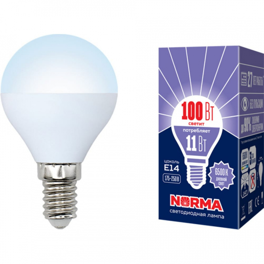 Светодиодная лампа Volpe LED-G45-11W/DW/E14/FR/NR