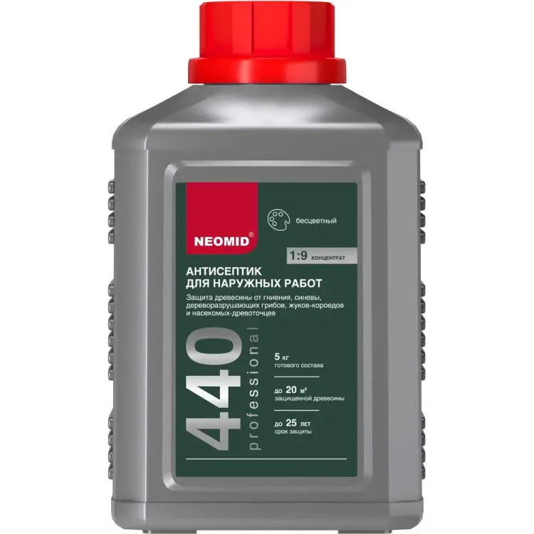 Деревозащитный состав для наружных работ NEOMID 440 Н-440Е-0,5/к1:9