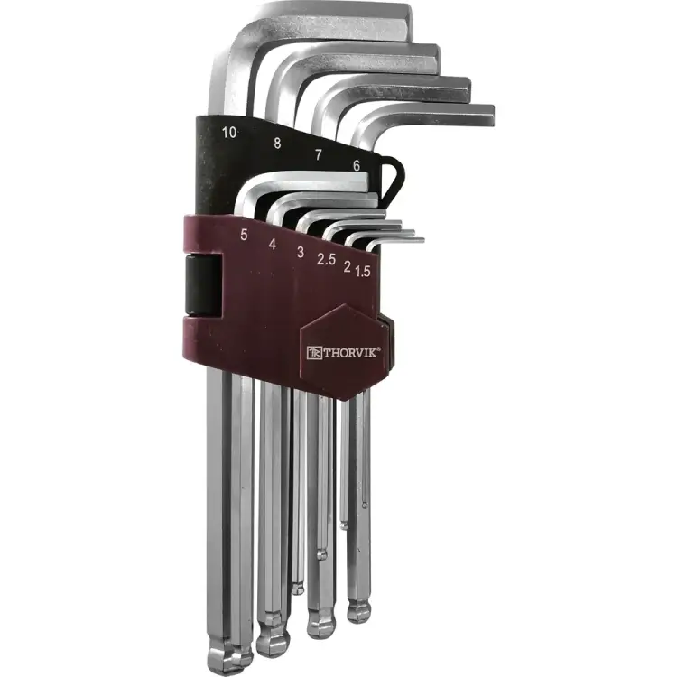 Набор торцевых шестигранных ключей THORVIK HKB10S 53076 Набор торцевых шестигранных ключей THORVIK HKB10S 53076