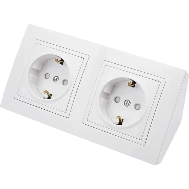 Угловая двухместная розетка BYLECTRICA УЮТ РА16-776