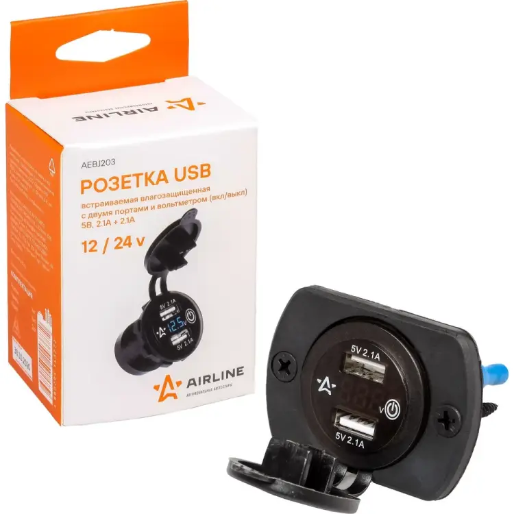 Встраиваемая влагозащитная usb розетка Airline AEBJ203