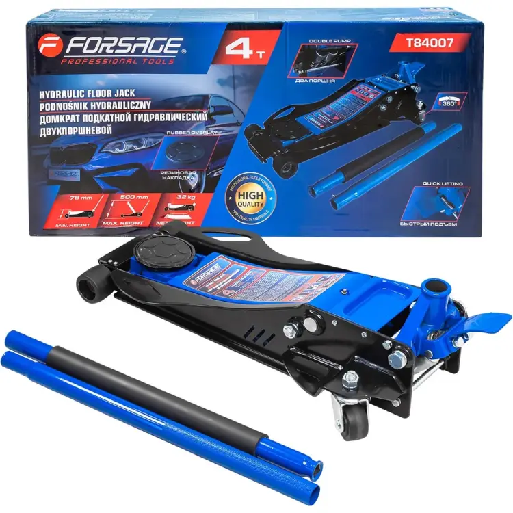 Подкатной гидравлический двухпоршневой домкрат Forsage F-T84007(60242)