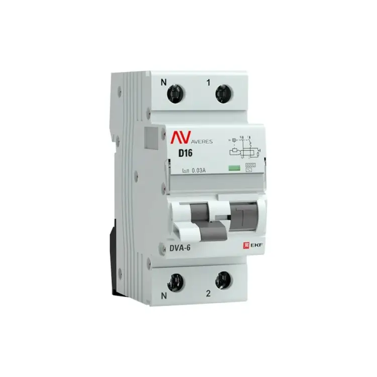 Дифференциальный автомат EKF DVA-6 AVERES rcbo6-1pn-16D-30-ac-av
