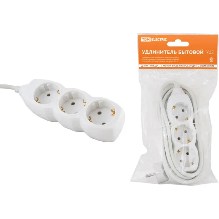 Бытовой удлинитель TDM ELECTRIC У03 SQ1303-0002 Бытовой удлинитель TDM ELECTRIC У03 SQ1303-0002