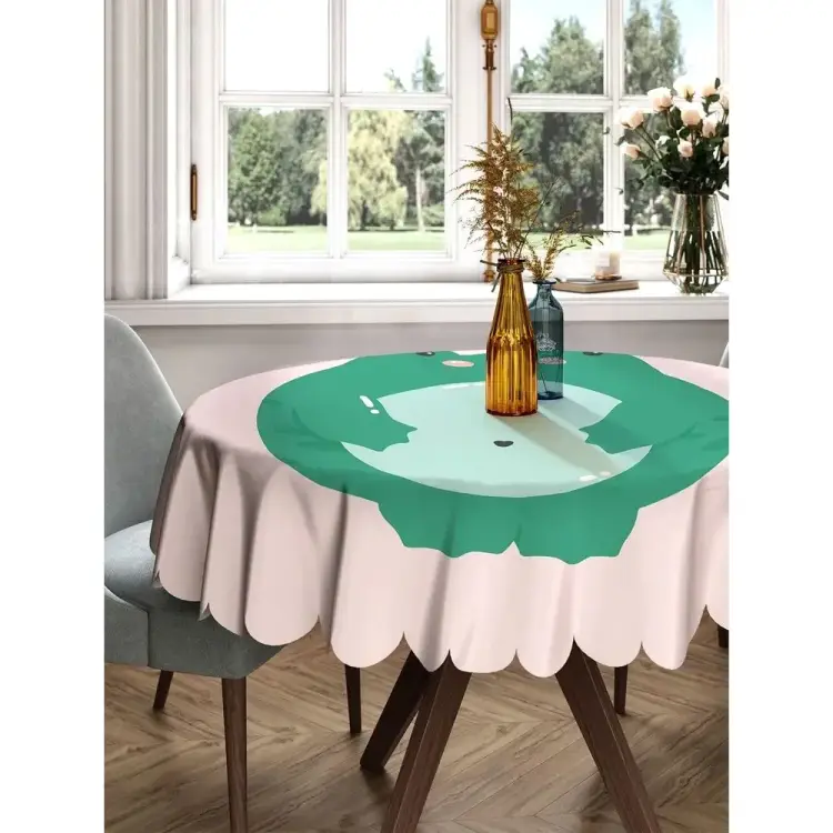 Круглая тканевая скатерть на стол JOYARTY Довольный лягушонок rtcf01_422700_150x150