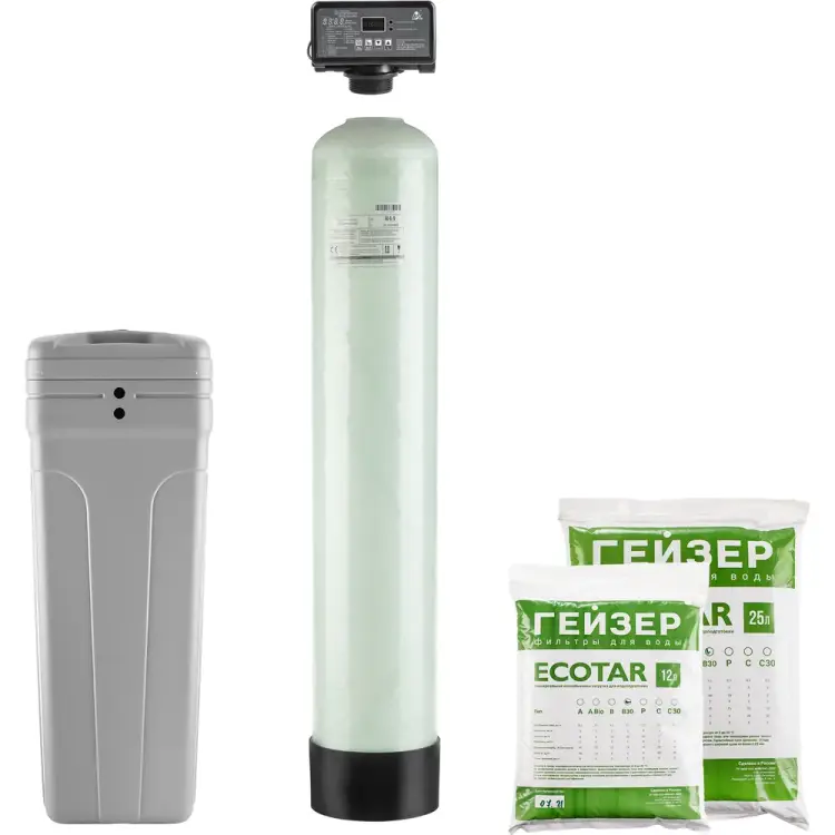 Установка обезжелезивания и умягчения воды Гейзер аквашеф 33676