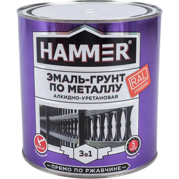 Эмаль-грунт по металлу Hammer ЭК000133637 Эмаль-грунт по металлу Hammer ЭК000133637
