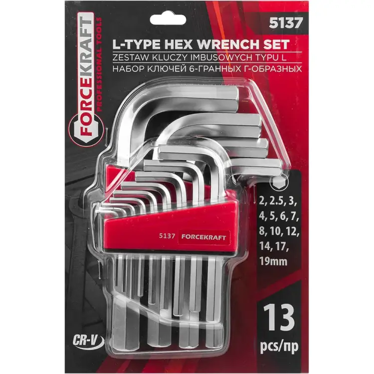 Набор Г-образных шестигранных ключей Forcekraft FK-5137(29603)