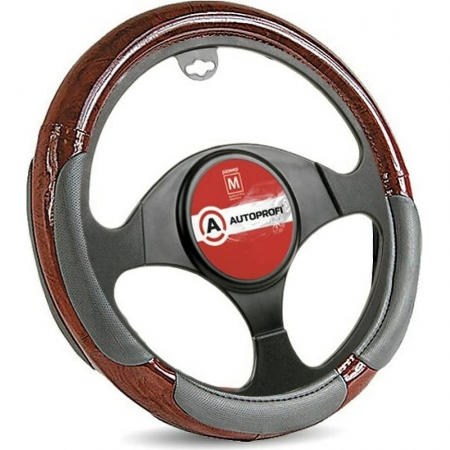 Оплетка руля AUTOPROFI SP-5022 L.GY M
