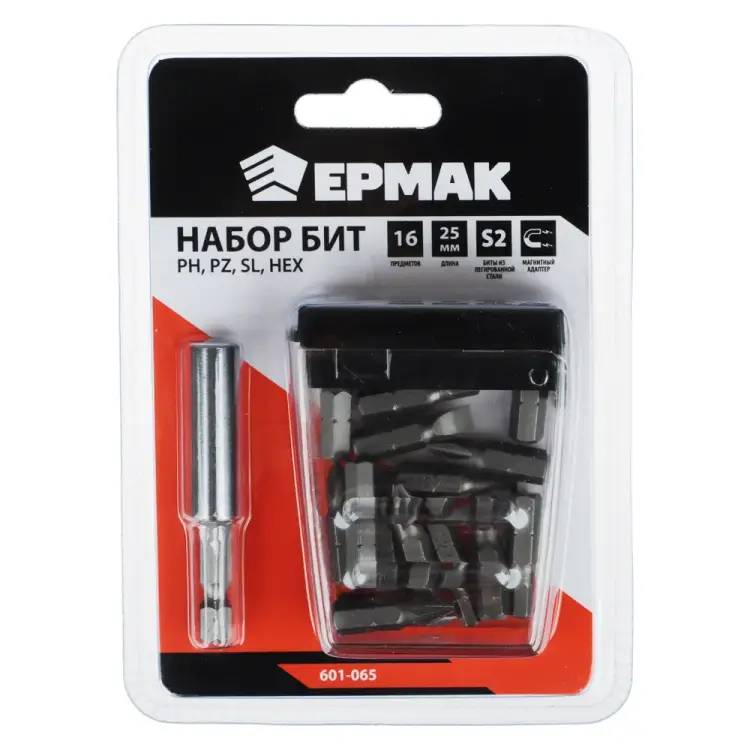 Набор бит ЕРМАК 601-065 Набор бит ЕРМАК 601-065