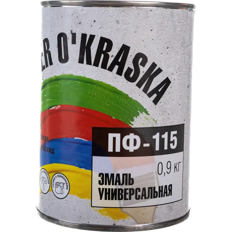 Эмаль super maler Серый 0,9кг Лк-00005657