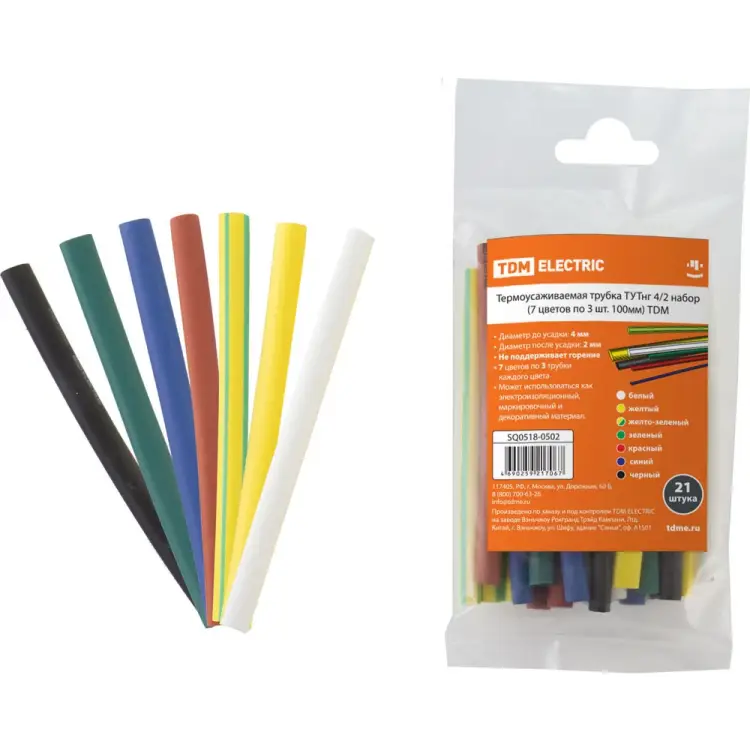 Термоусаживаемая трубка TDM ELECTRIC ТУТнг 4/2 SQ0518-0502