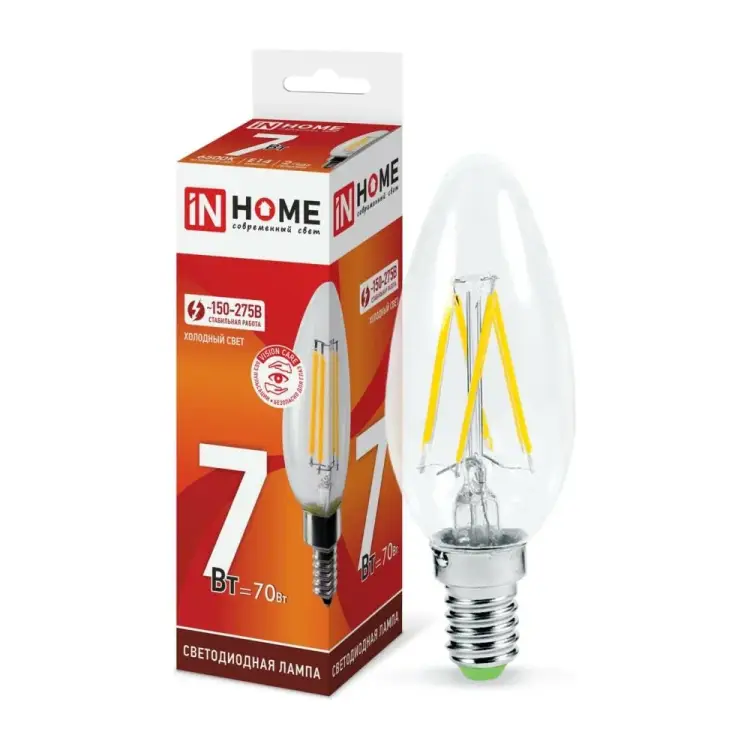 Светодиодная лампа IN HOME LED-СВЕЧА-DECO 4690612029665