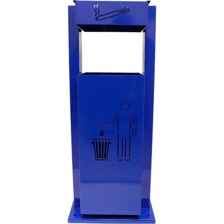 Квадратная металлическая уличная урна-пепельница ПРОФМЕТСТИЛЬ 1070