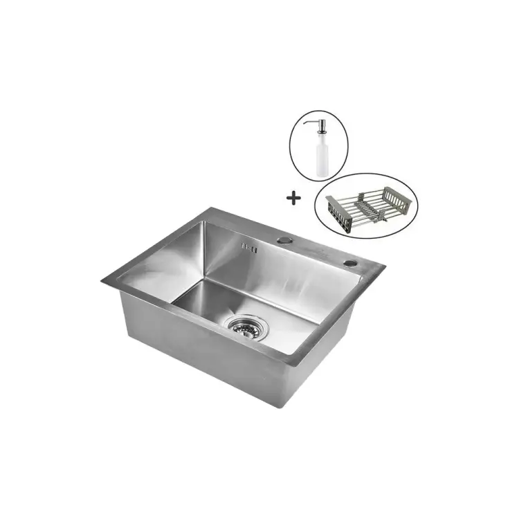 Кухонная мойка WISENT ws37050 (70x50 см) с раздвижным коландером и дозатором WS37050/WGER013/W405A/W302644 Кухонная мойка WISENT ws37050 (70x50 см) с раздвижным коландером и дозатором WS37050/WGER013/W405A/W302644