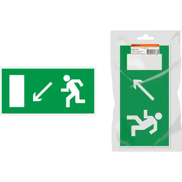 Знак для ССА TDM ELECTRIC Направление к эвакуационному выходу налево вниз SQ0817-1002