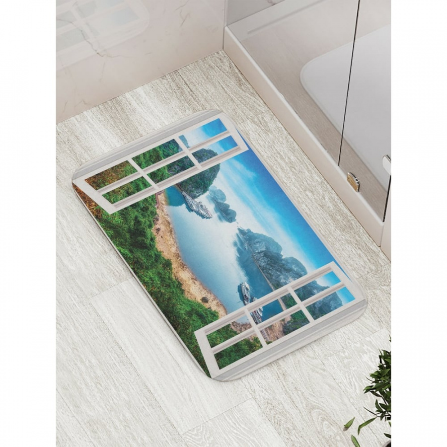 Противоскользящий коврик для ванной, сауны, бассейна JOYARTY Море у окна