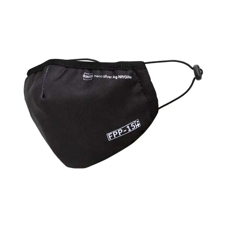 Четырехслойная полумаска RINIDI Silver Nano Black, с клапаном