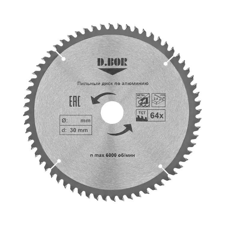 Пильный диск по алюминию D.BOR D-9K-412306405D Пильный диск по алюминию D.BOR D-9K-412306405D