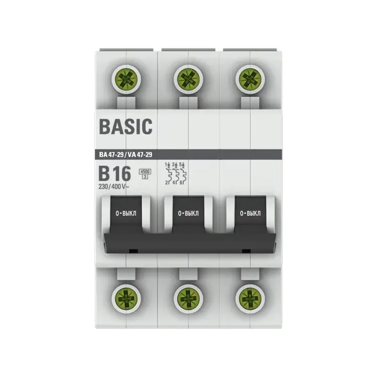 Автоматический выключатель EKF ВА 47-29 Basic mcb4729-3-16-B