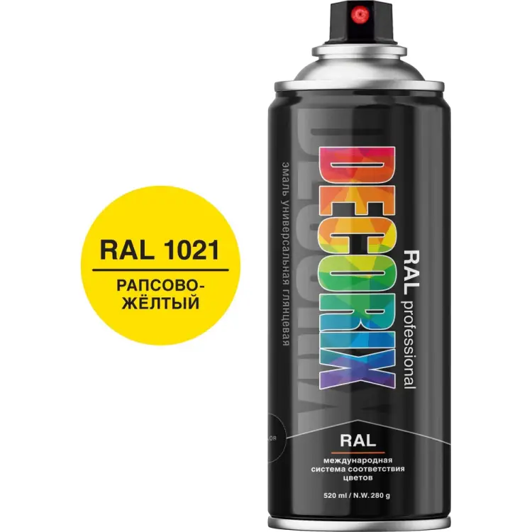 Аэрозольная эмаль Decorix RAL PROFESSIONAL 0138-1021 DX Аэрозольная эмаль Decorix RAL PROFESSIONAL 0138-1021 DX