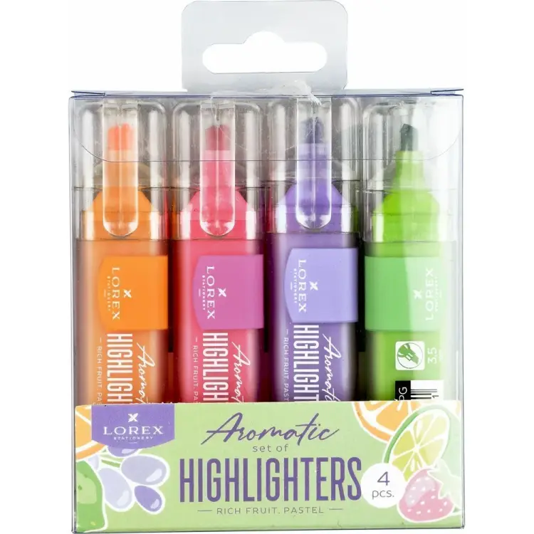 Набор ароматизированных текстовых маркеров LOREX RICH FRUIT.PASTEL LXTMA-RFP4
