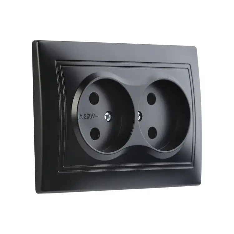 Двухместная розетка Smartbuy Венера SBE-01b-10-S2-N-c