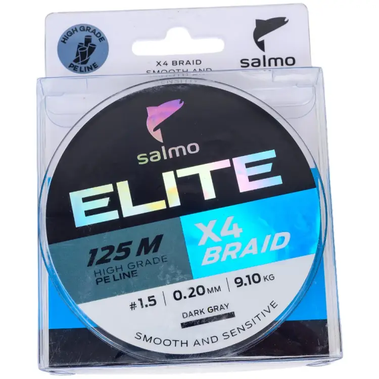 Плетеная леска Salmo Elite х4 BRAID Dark Gray 125/020 4950-020
