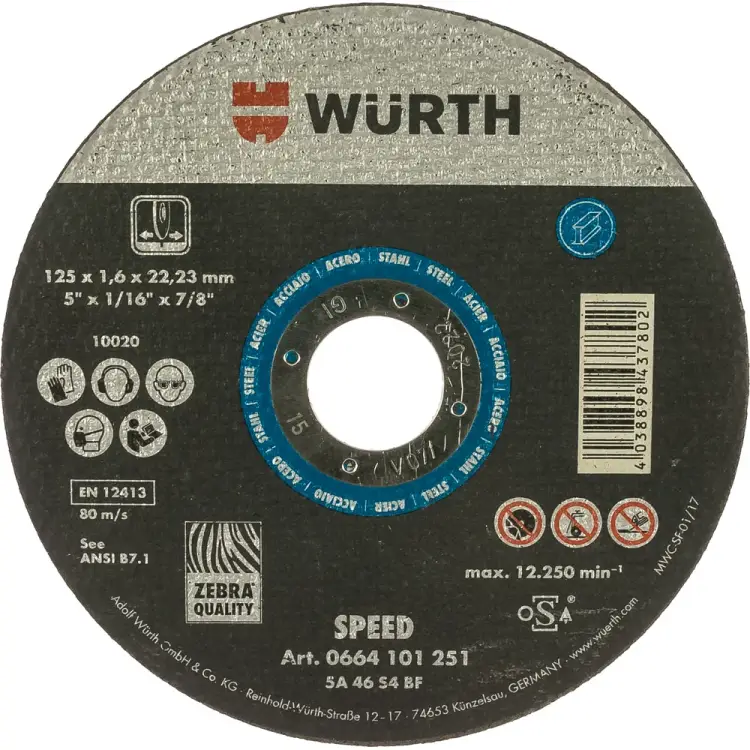 Отрезной диск по стали Wurth 0664101251060   25